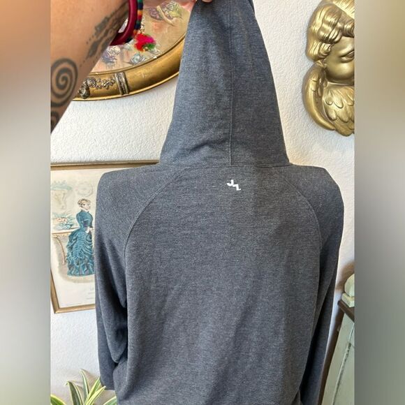 Joy Lab Grey Black Lace Up Hoodie SweatShirt Soft Sweater sz XS - Picture 5 of 11